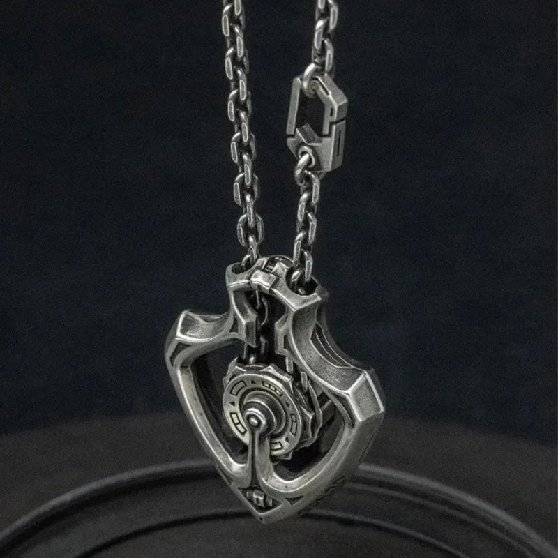 Kinetic Rotating Gear Pendant Necklace