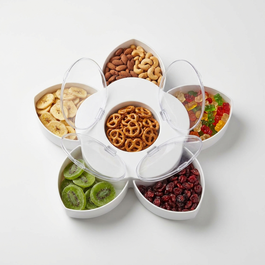 Blooming Flower Rotating Snack Tray